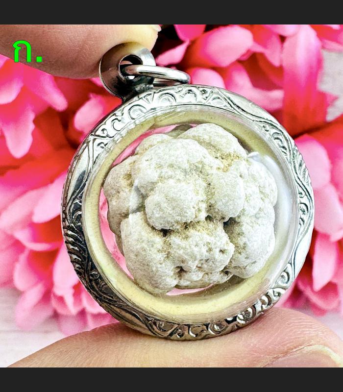 Sarira Sivali Buddha Relic Brain Stone Leklai Magic Insight Thai Amulet #15468